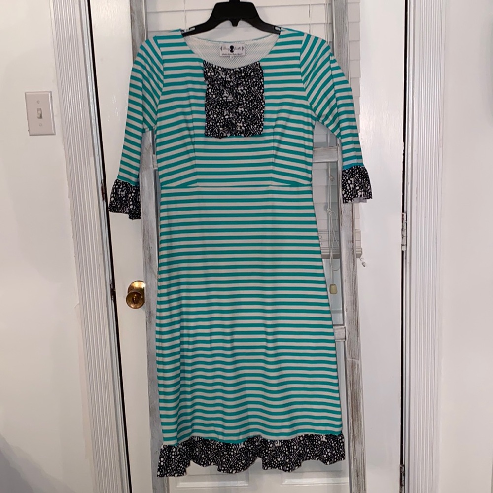 Dainty Jewell’s Swim Dress Mint Stripe Size S